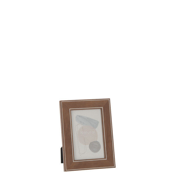 Cadre Photo 10X15Cm Lignes Marron Fonce Bois Stock Limité